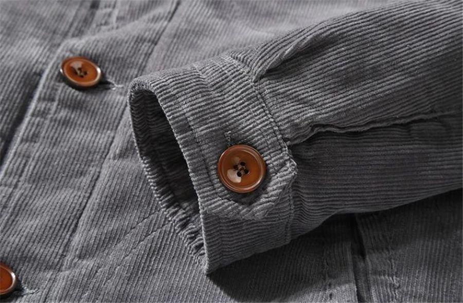 Corduroy Button Up Fleece Jacket