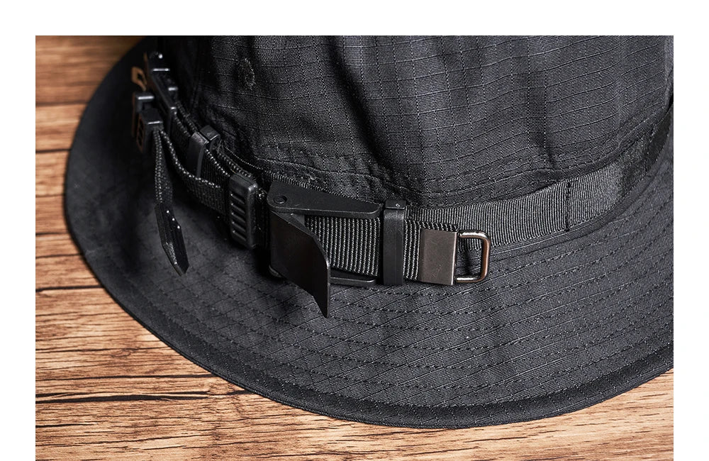 Coal Black Bucket Camping Hat