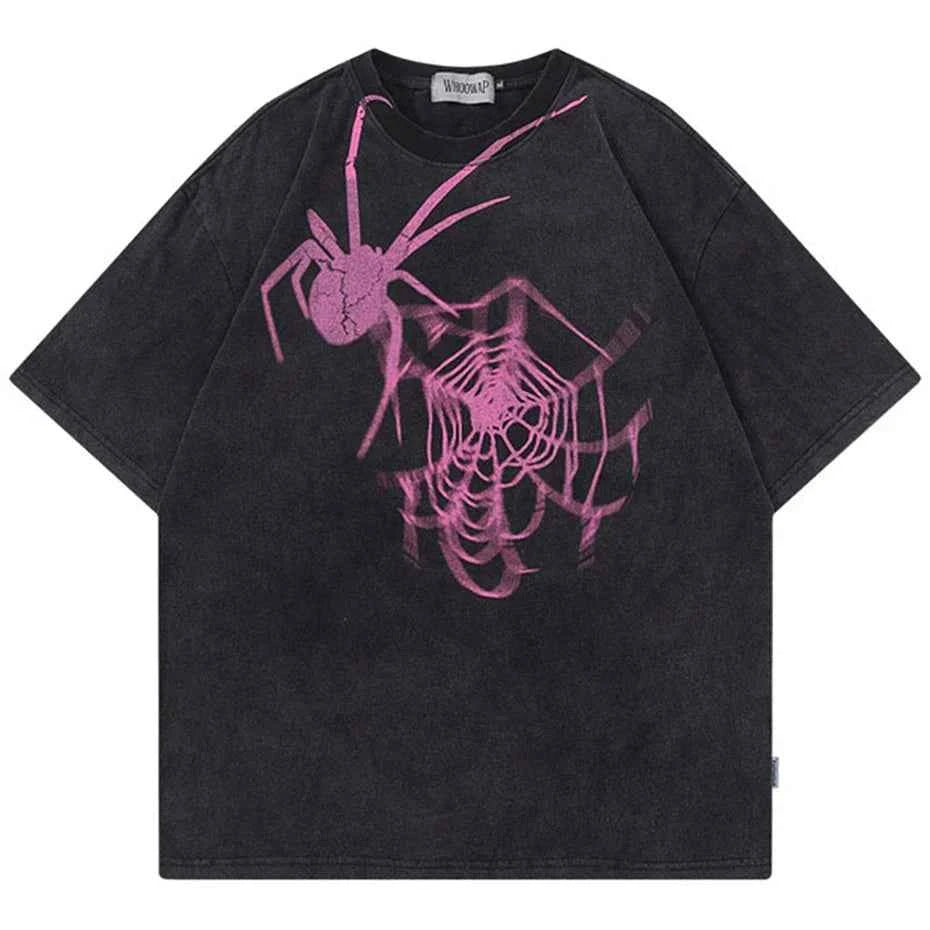 Oversized Spider Print T-shirts