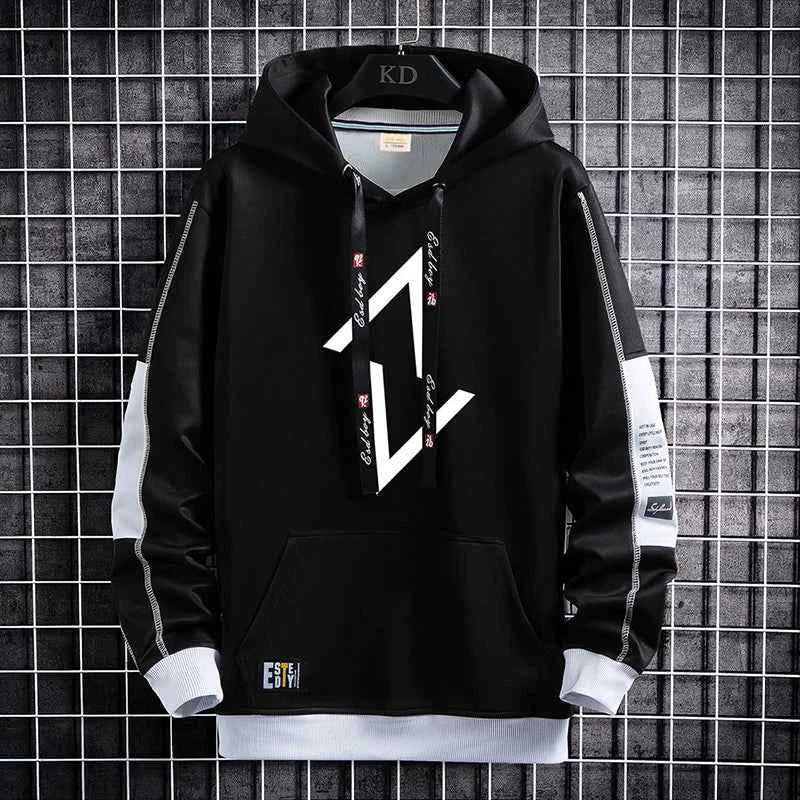 Gridline Contrast Hoodie