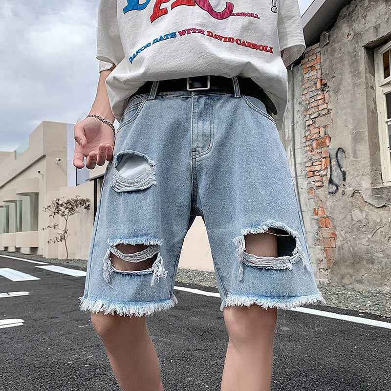 Denim Ripped Jeans Shorts
