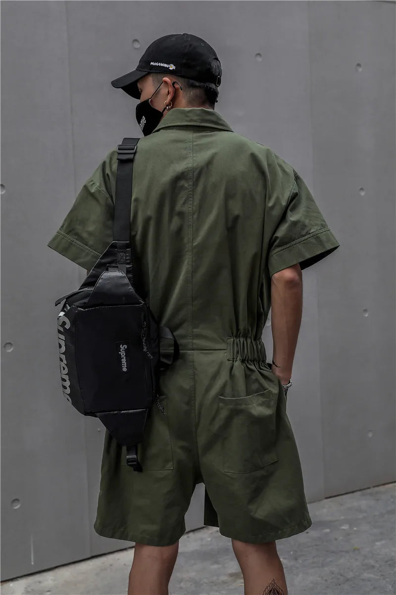 One Piece Tie Waist Belt Jumpsuit