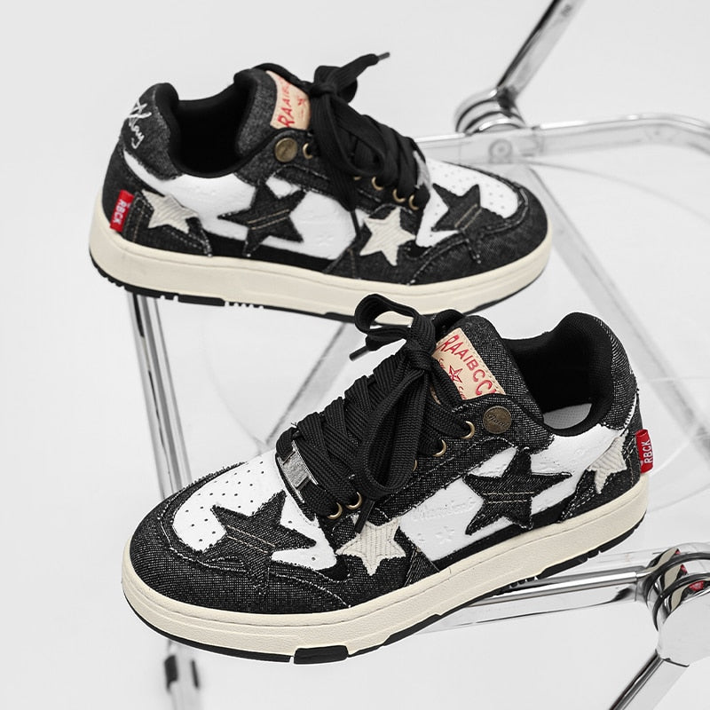 Star Black Sneakers - Triple Black Luxury Architectural Trainers | LuxuryUrbanwear - JUSTLUXURY