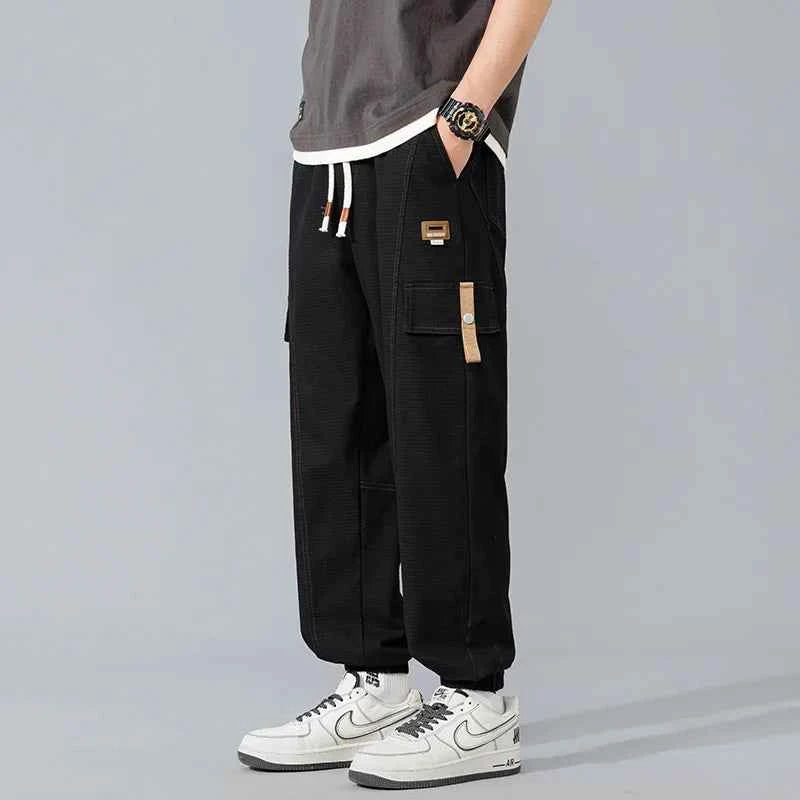 Elastic Cropped Pockets Safari Style Pants