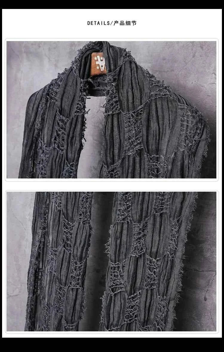 Ripped Design Round Neck Scarf