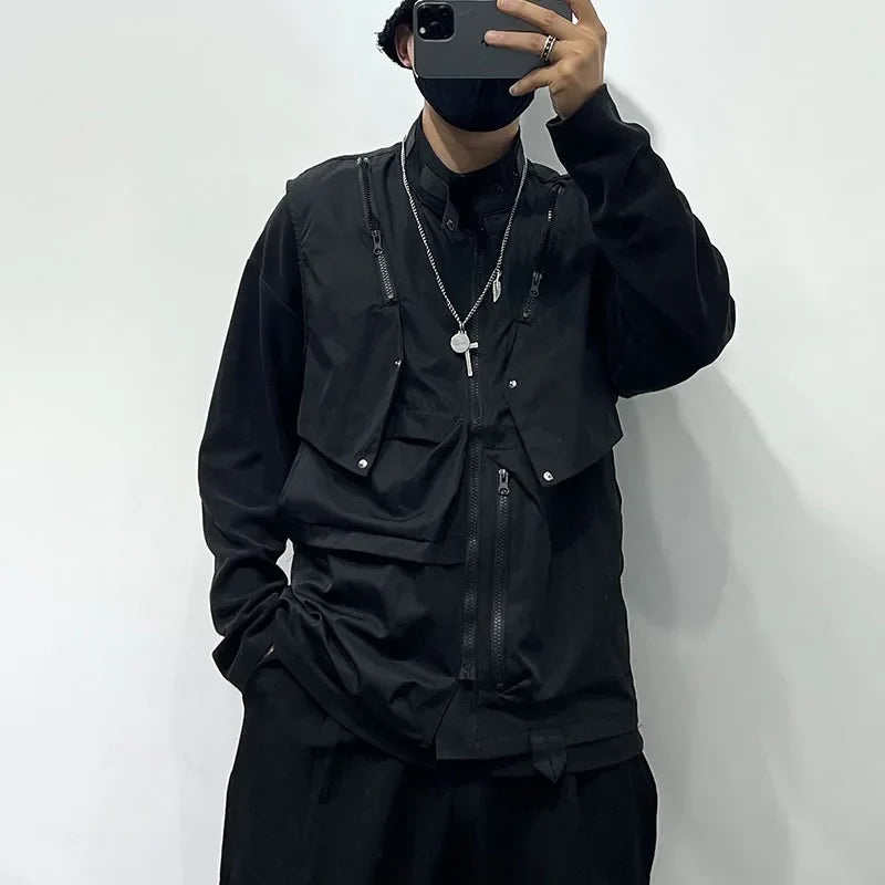 Dark Crow Sleeveless Zipper Vest
