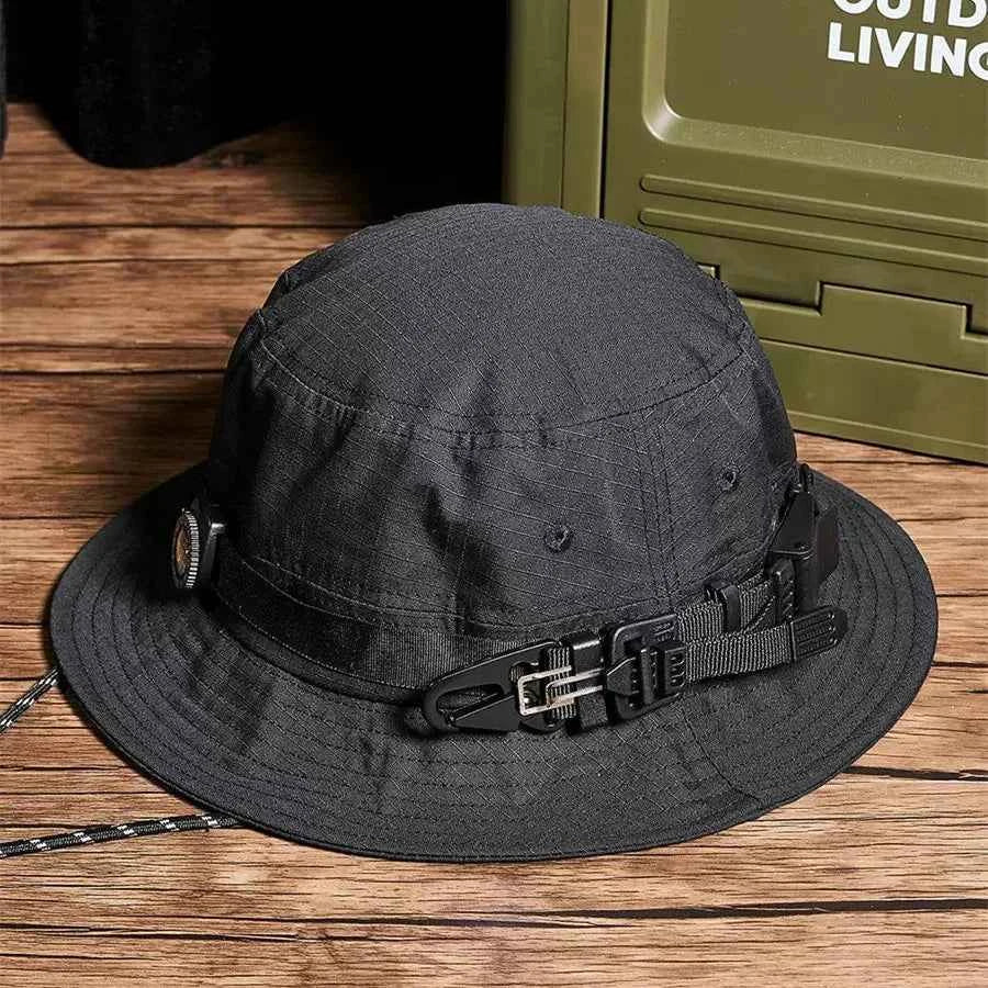Coal Black Bucket Camping Hat