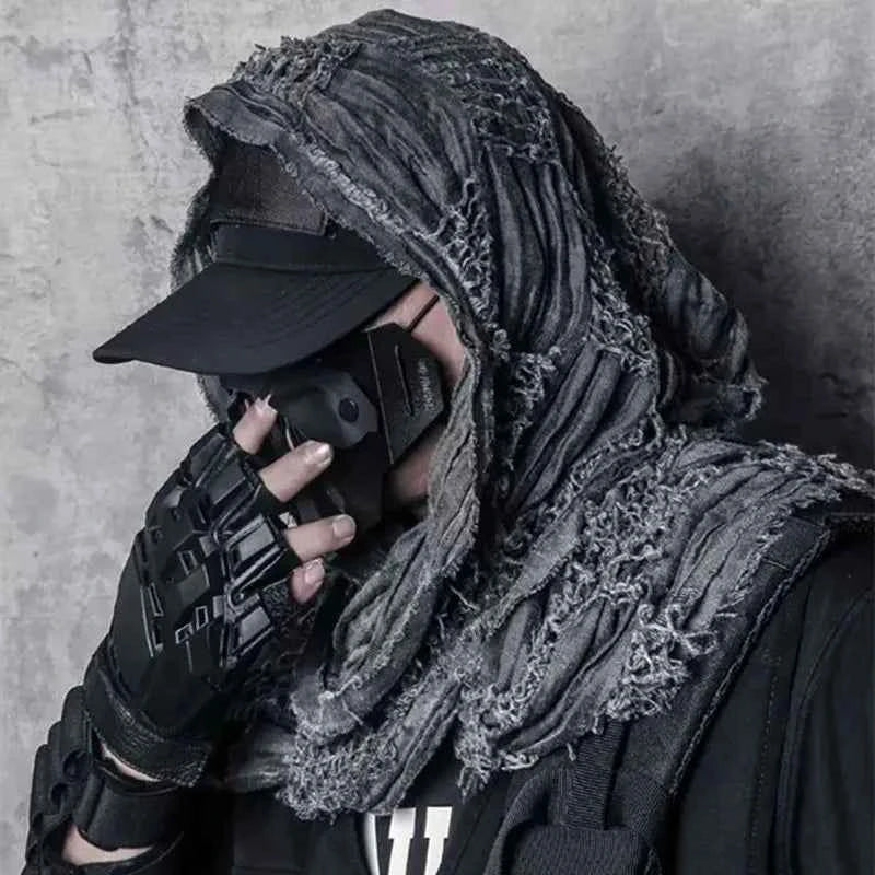 Ripped Design Round Neck Scarf