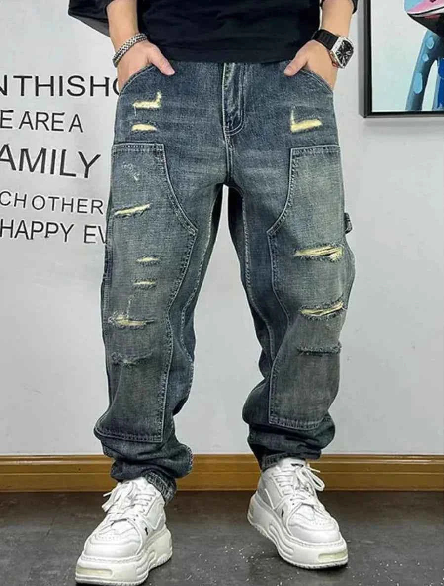 Ripped Denim Carpenter Jeans