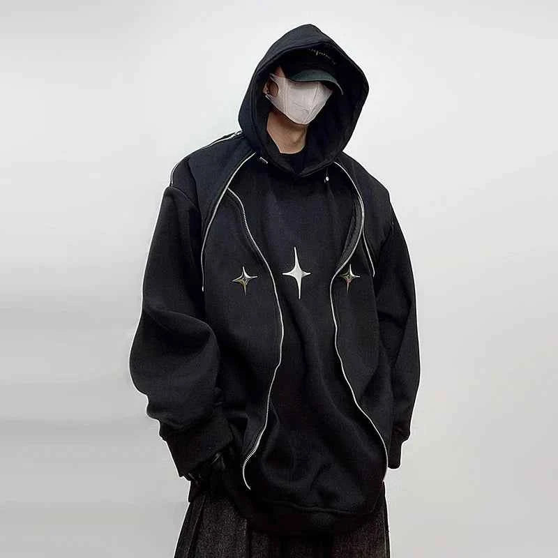 Chrome Star Oversized Hoodie Jacket