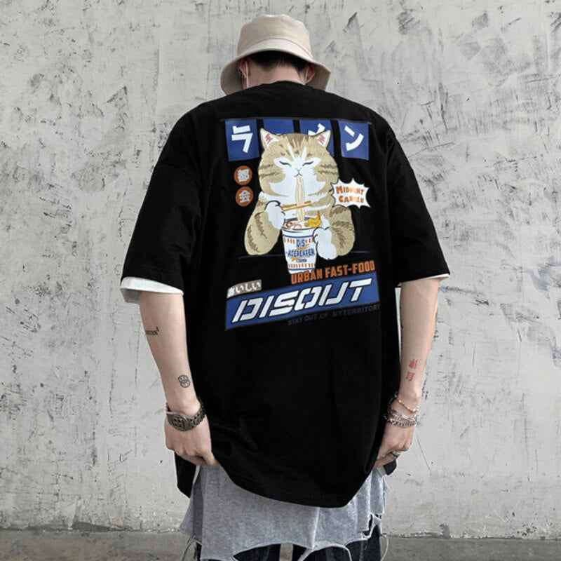 Midnight Canteen Cat Graphic T-Shirt