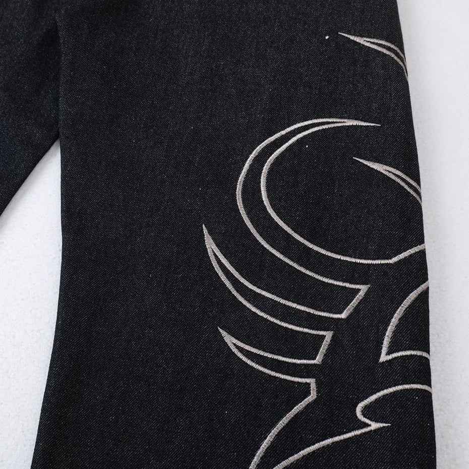 Embroidery 'Arch' Baggy Jeans