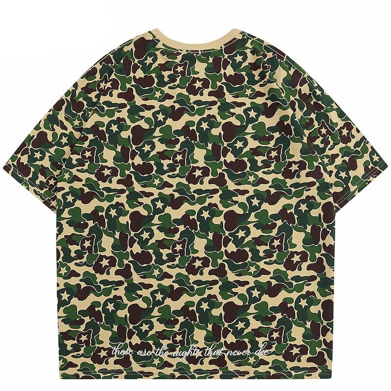 Snappy Crocodile Star Camouflage Design T-Shirt