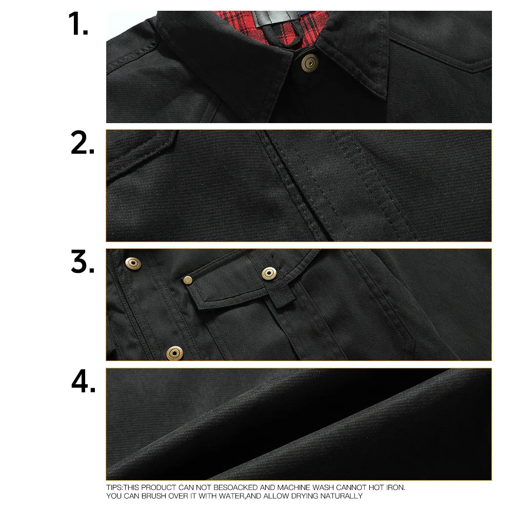 Flannel Lined Plaid Button-Up Jacket