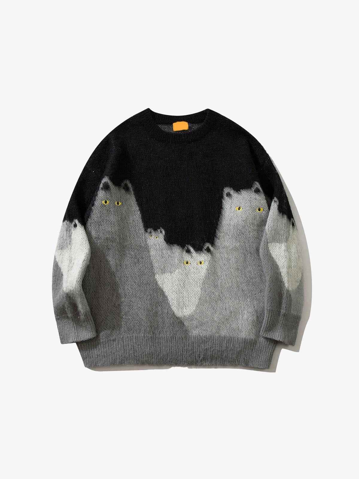 Cat Graphic Knitted Sweater