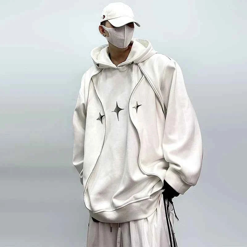 Chrome Star Oversized Hoodie Jacket