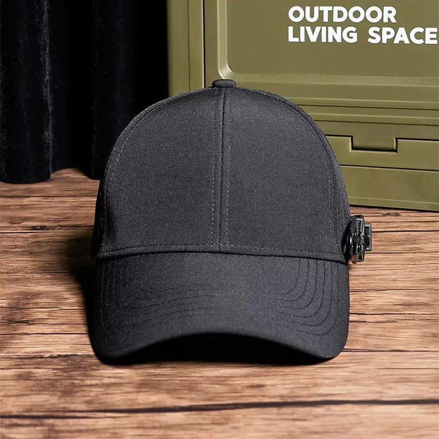Plain Black Adjustable Cap
