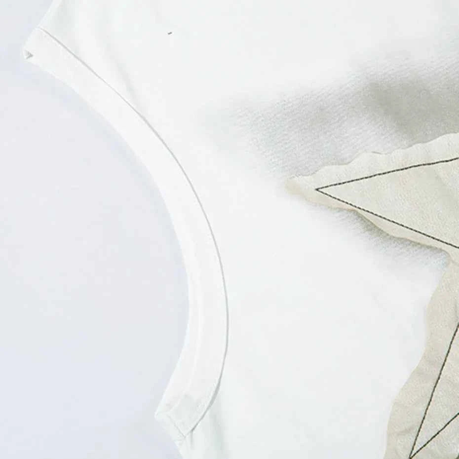 Star Patchwork Streetwear Oversized Vest
