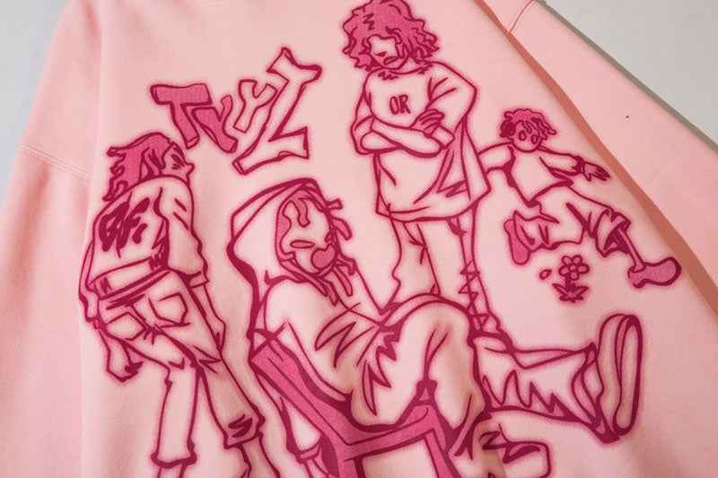 Cartoon Line Character | Graphic Hoodie