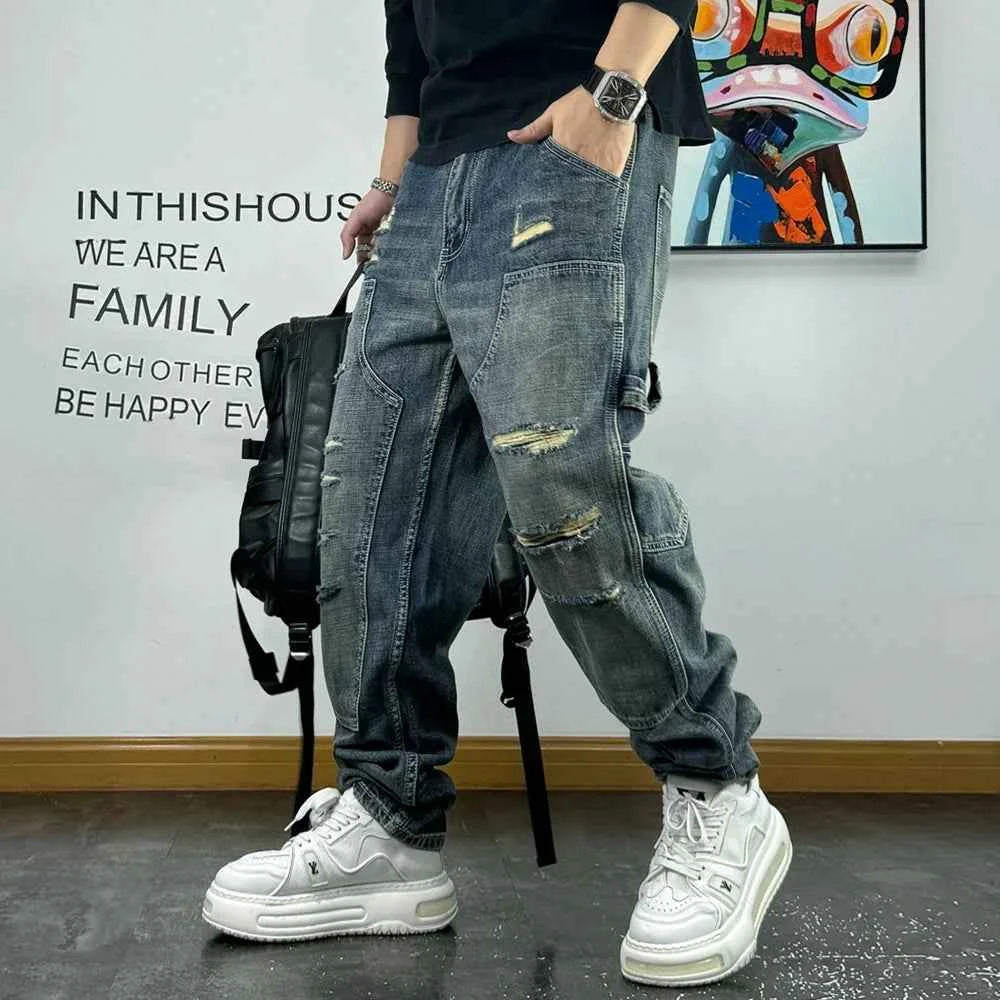 Ripped Denim Carpenter Jeans