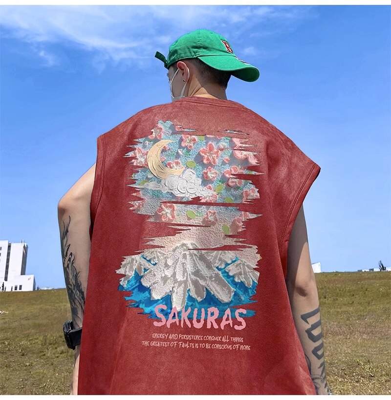 SAKURAS Colorful Scenery Painting T-Shirt