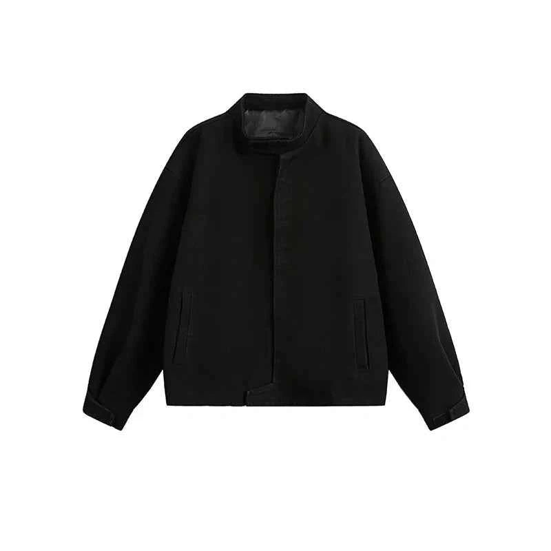 Plain Color Cropped Jacket