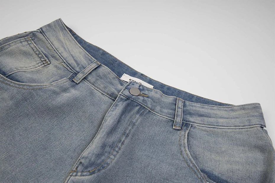 Rhinestone Denim Ripped Shorts