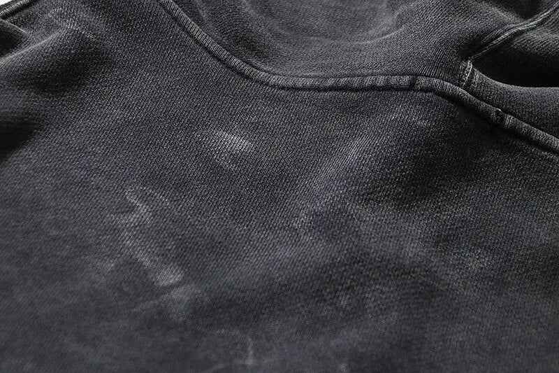 Dusty Black Color Classical Zipper Hoodie