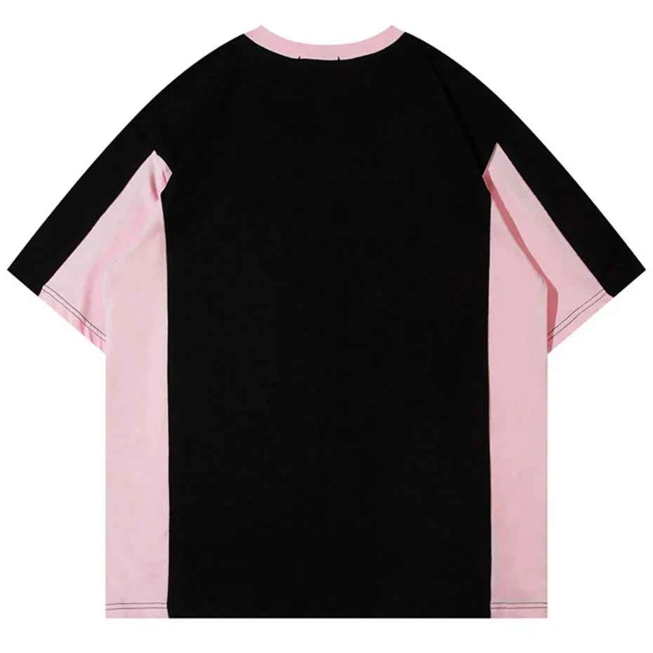 Streetwear Printed Patchwork Oversized Fashion Casual T-shirt
