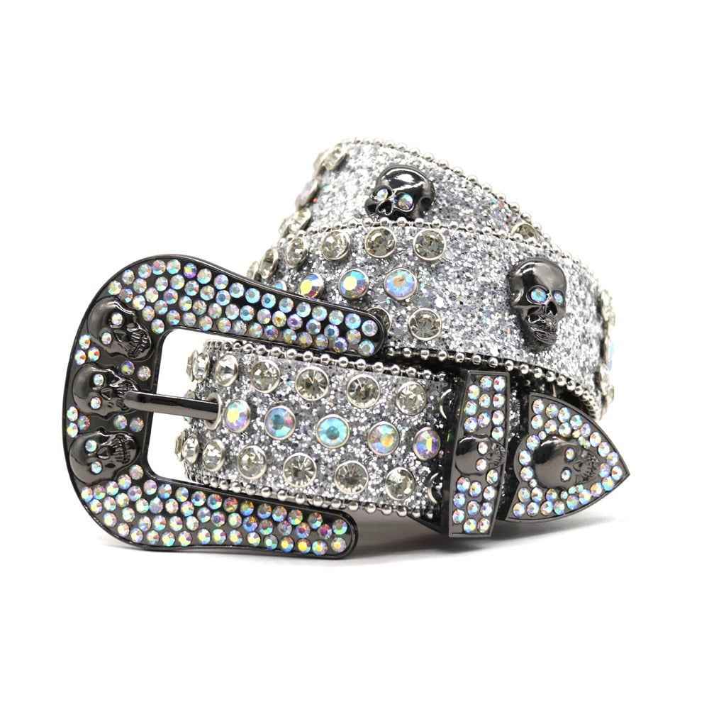 Skull & Diamond | Rhinestone Studded Belt