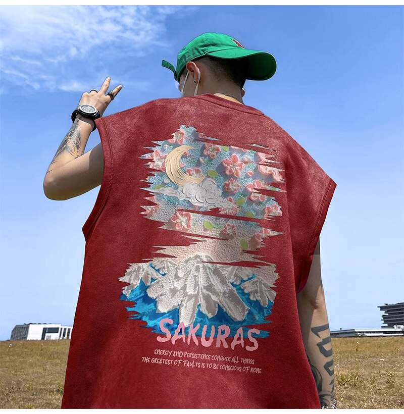 SAKURAS Colorful Scenery Painting T-Shirt