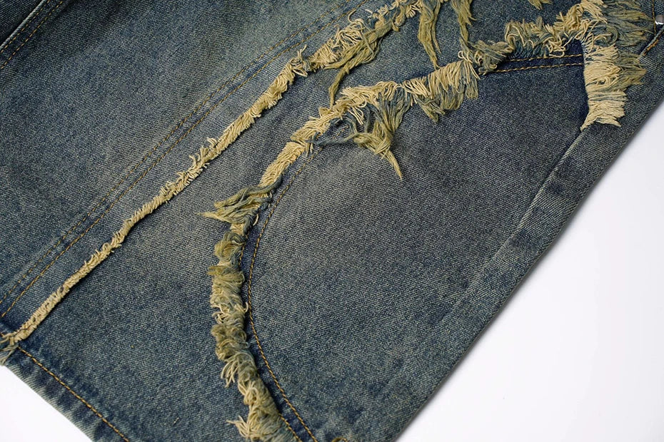 Vintage Loose Distressed Denim Shorts