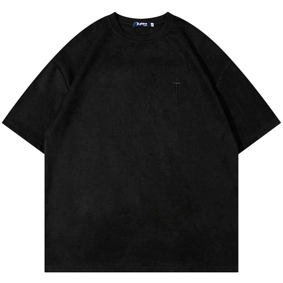 Suede Oversized Streetwear Tshirts