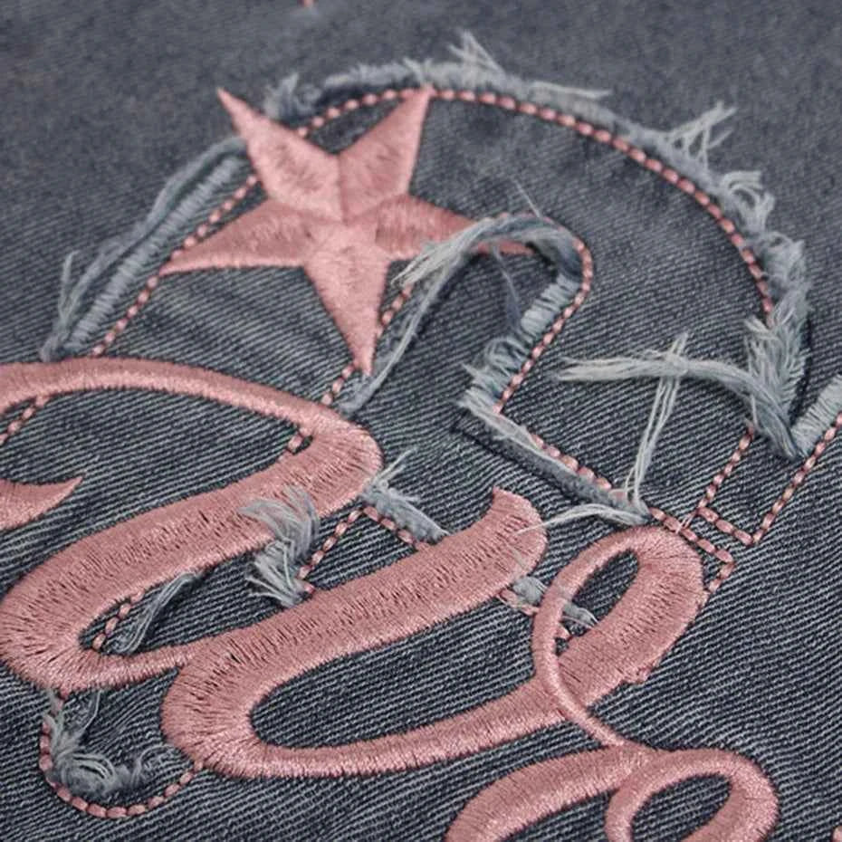 Streetwear Patchwork Denim Oversized T-Shirts