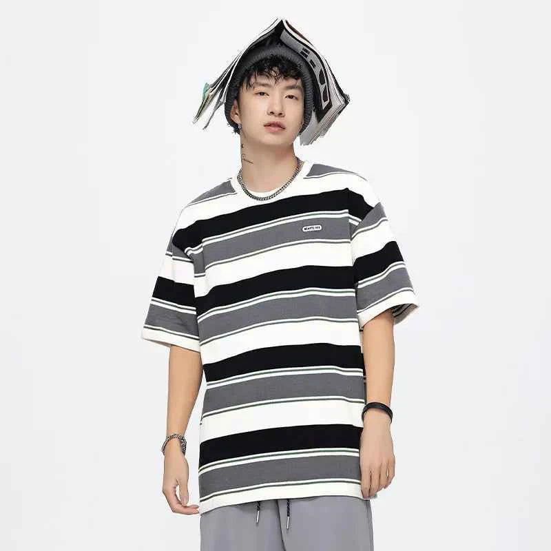 SQ2 Multi Striped Color Loose T-Shirt