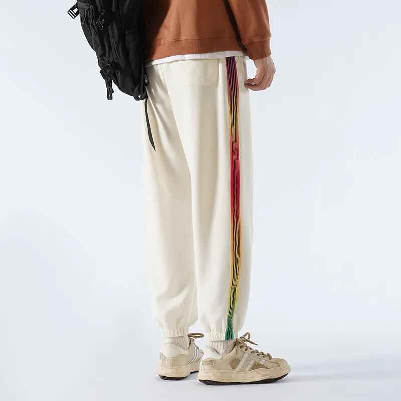 Rainbow Color Stripe Jogger Pants