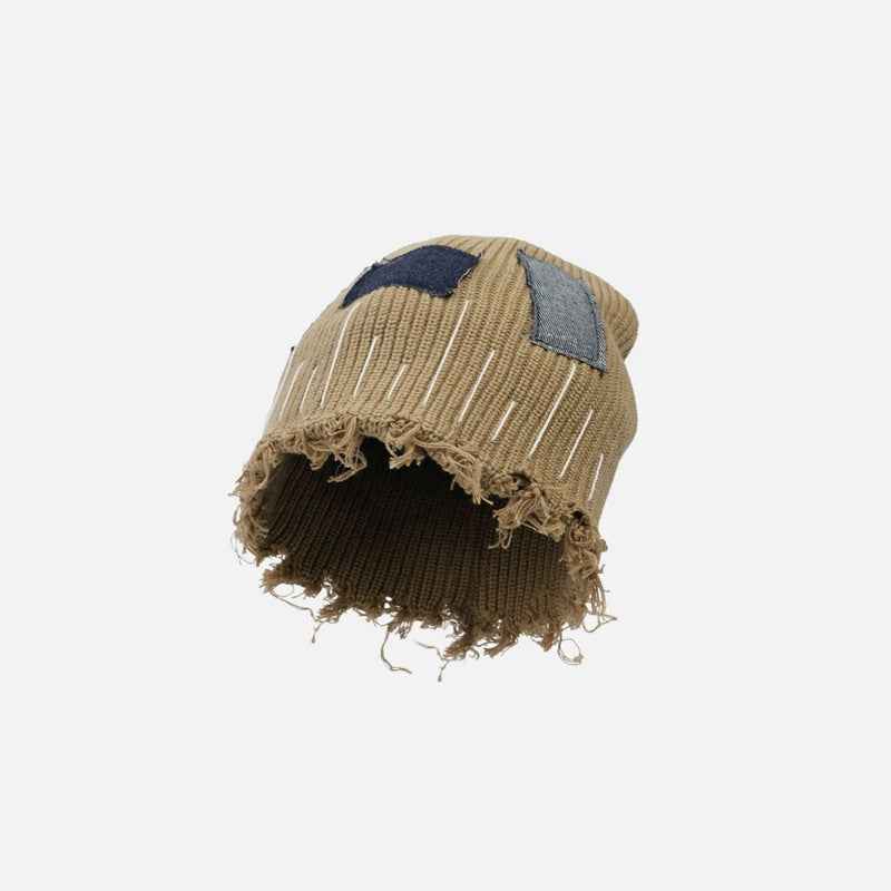 Distressed Denim | Patchwork Beanie