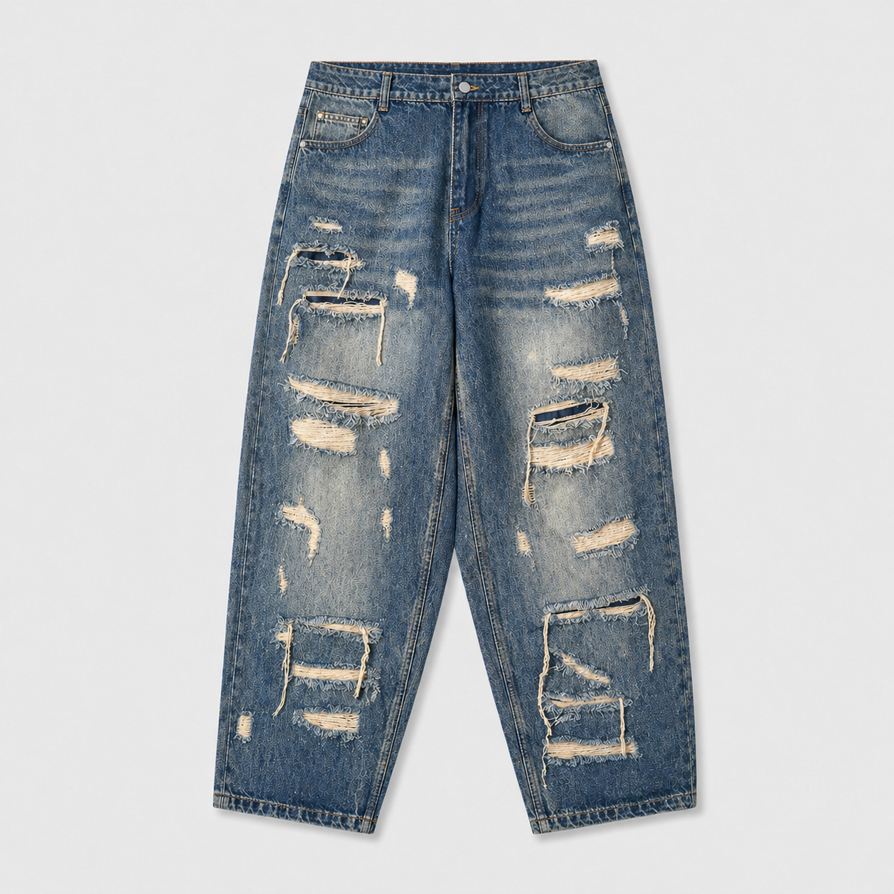 Indigo 26 Blue Distressed Jeans