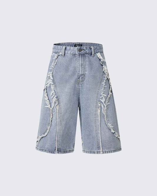 Vintage Loose Distressed Denim Shorts