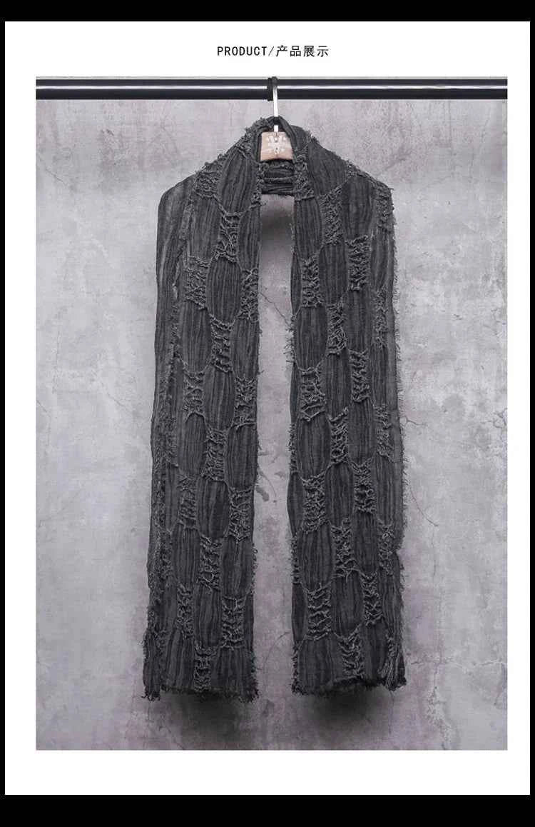 Ripped Design Round Neck Scarf