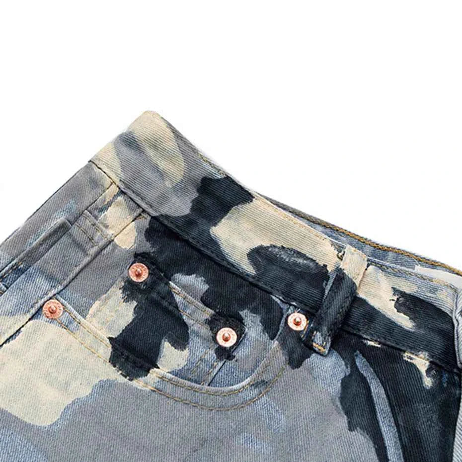 Blue Camo Wide Leg Pants