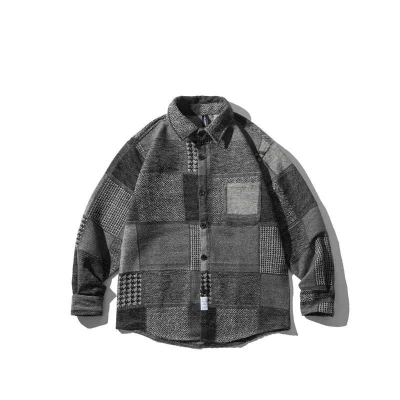 Retro Dark Color Plaid Shirt