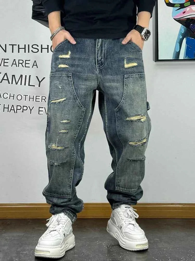 Ripped Denim Carpenter Jeans