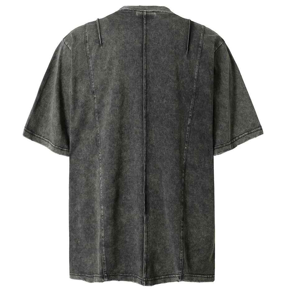 Oversized Cargo Pockets Patchwork T-Shirts