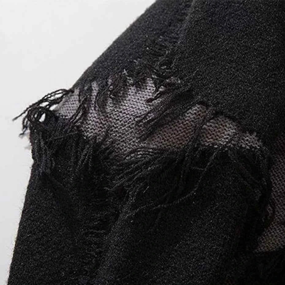 Distressed Gothic Skull Knitted Sweater