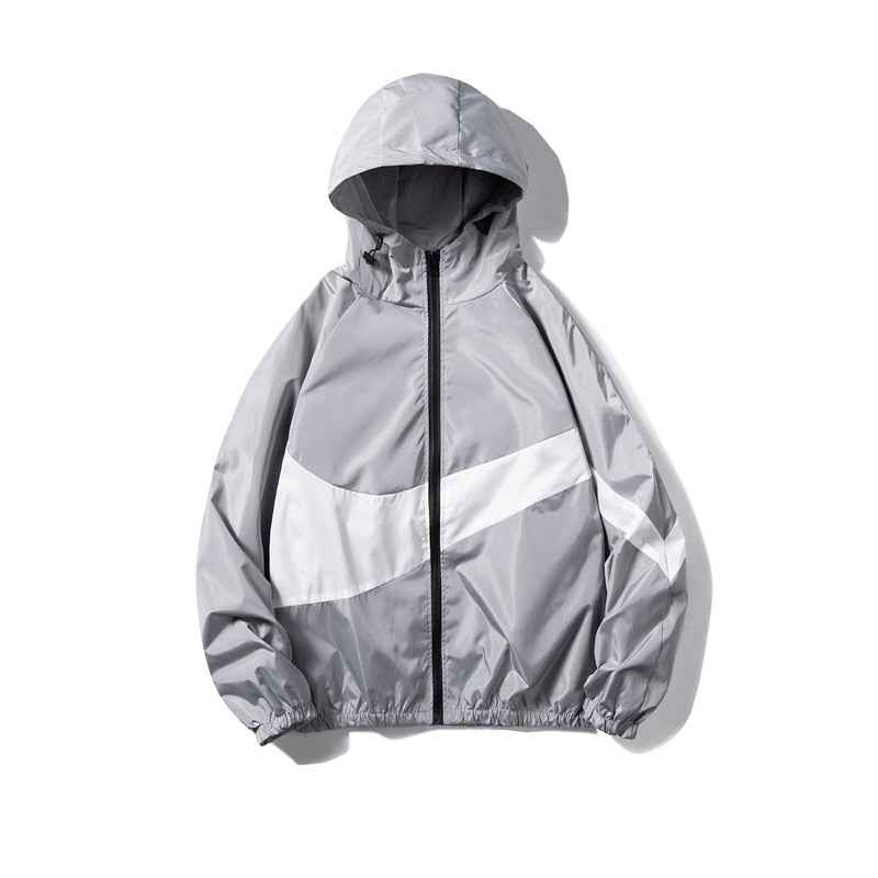 Horizontal Broad Stripe Zipper Hoodie