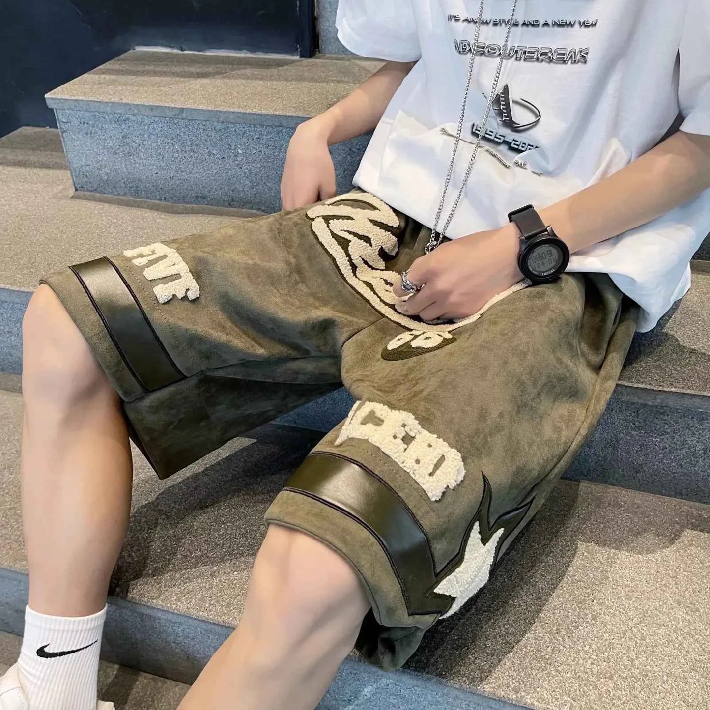 Number 66 Knee Length Shorts