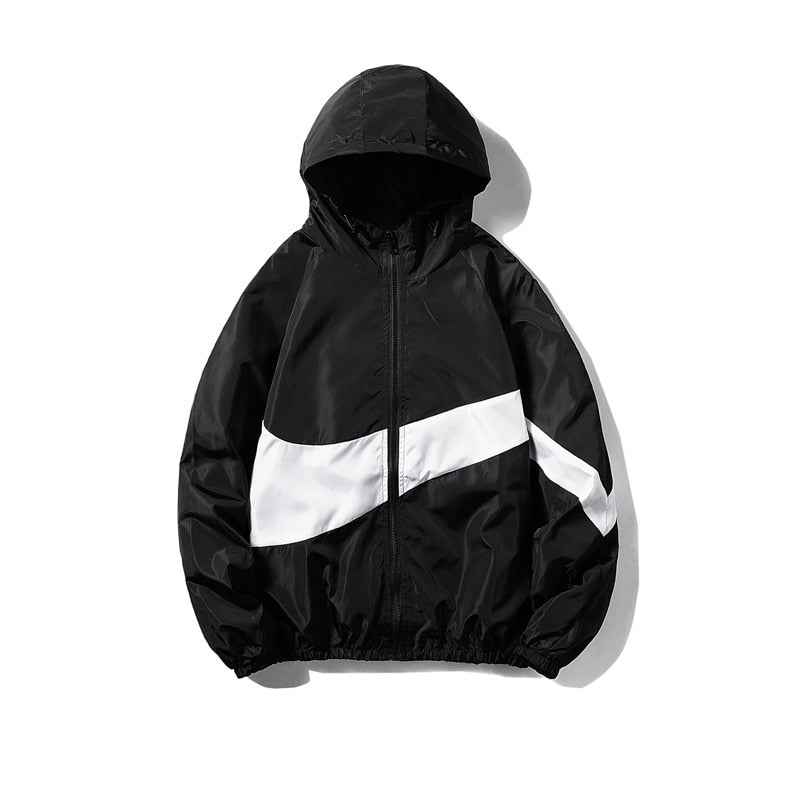 Horizontal Broad Stripe Zipper Hoodie