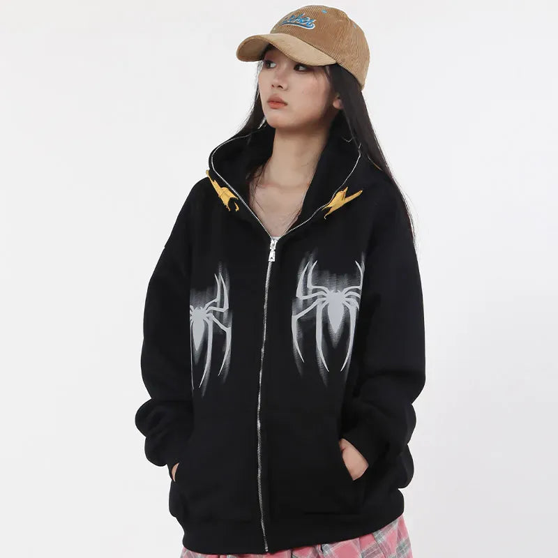 Zip Up Hoodie Gothic Web