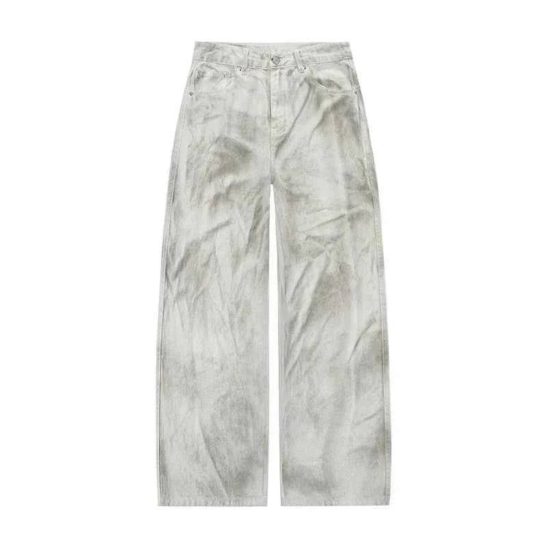 Distressed Dirty White Baggy Pants
